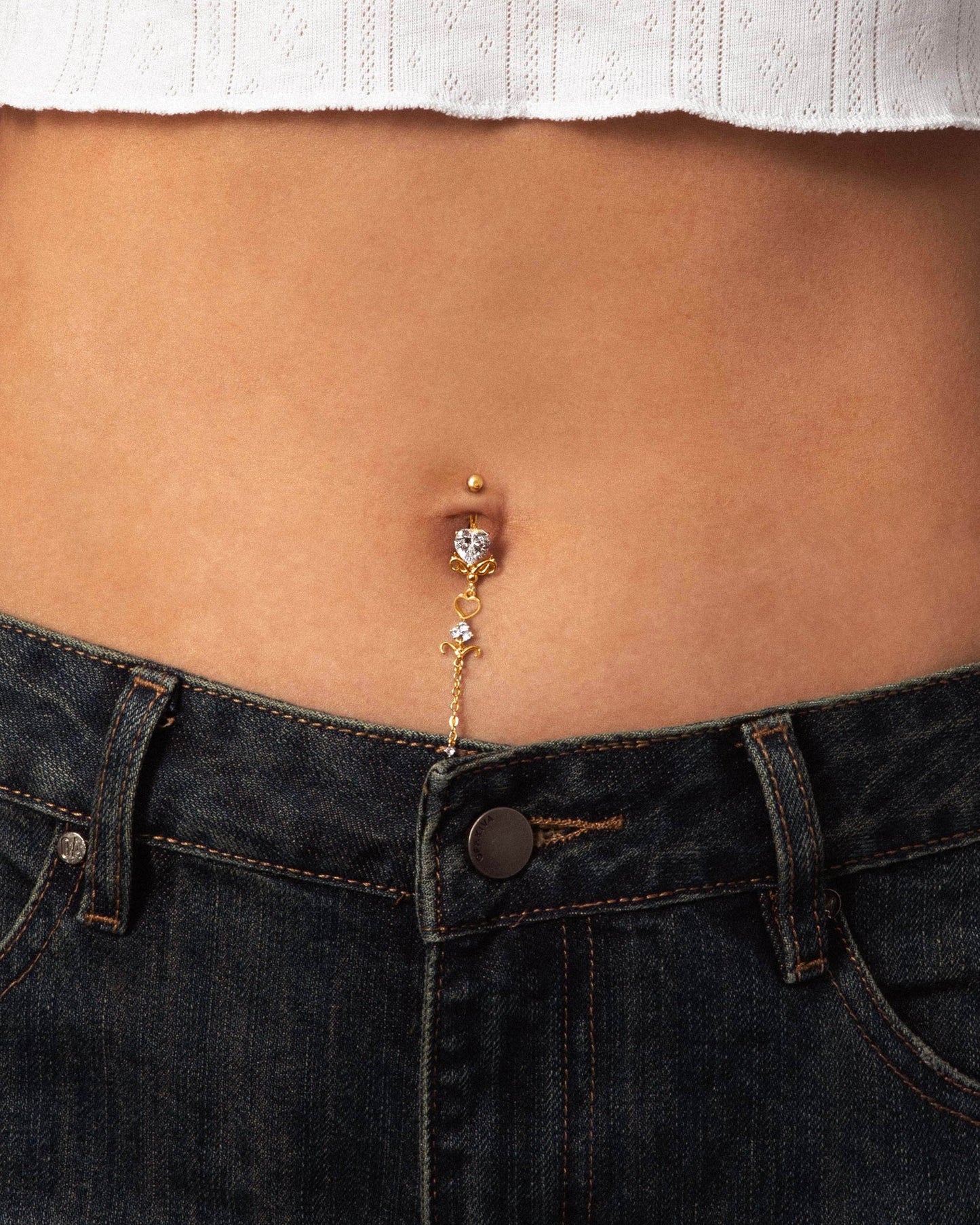 Gold Dripping Belly Ring