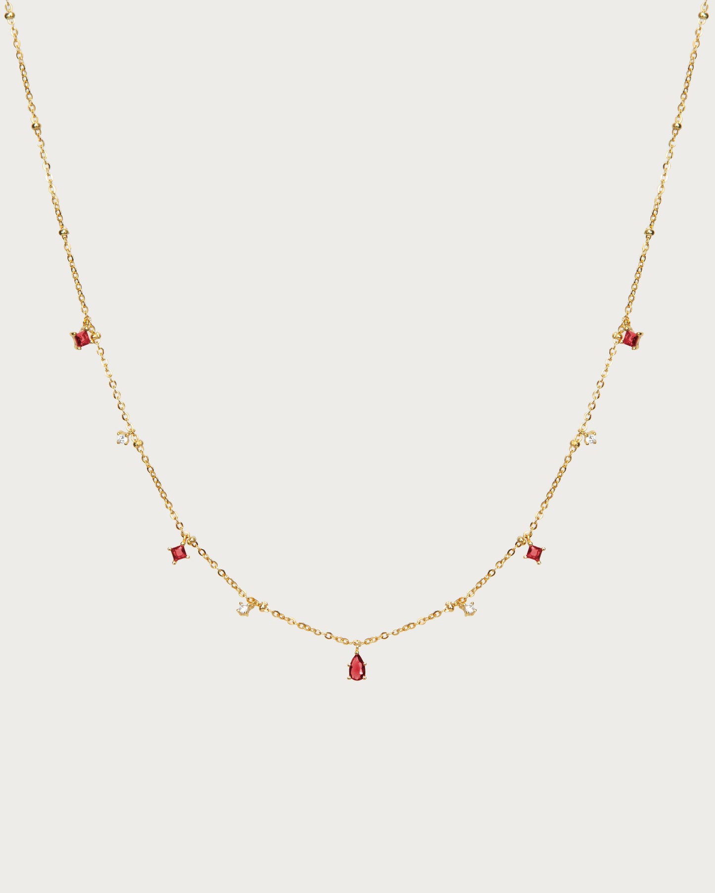 Elysee Necklace in Garnet Red