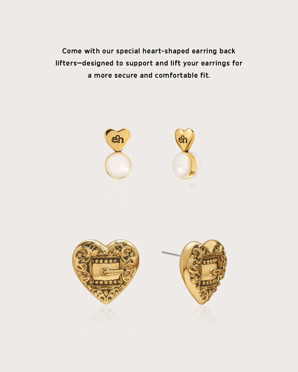 Belted Heart Stud Earrings