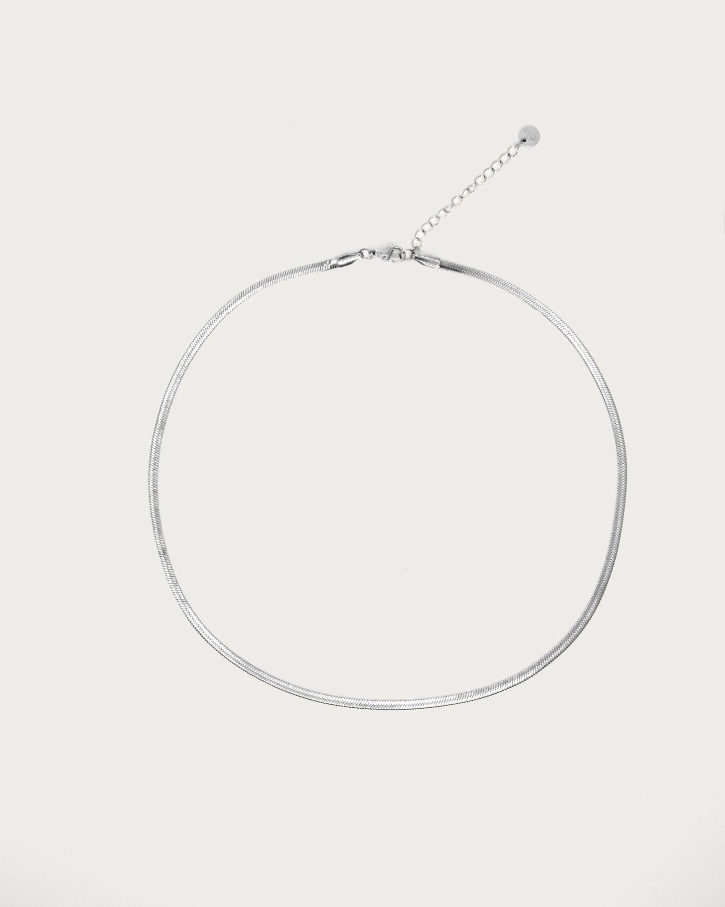 3mm Herringbone Chain Necklace in Silver