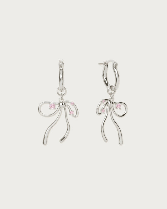 The Miffy Earrings in Pink Silver