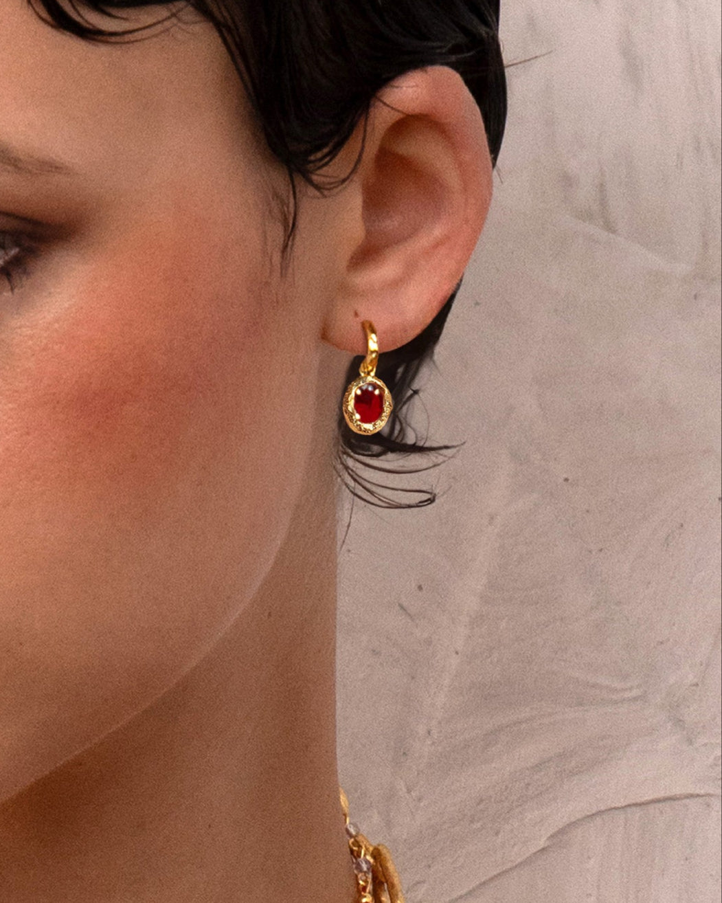 July Birthstone Earrings - Ruby