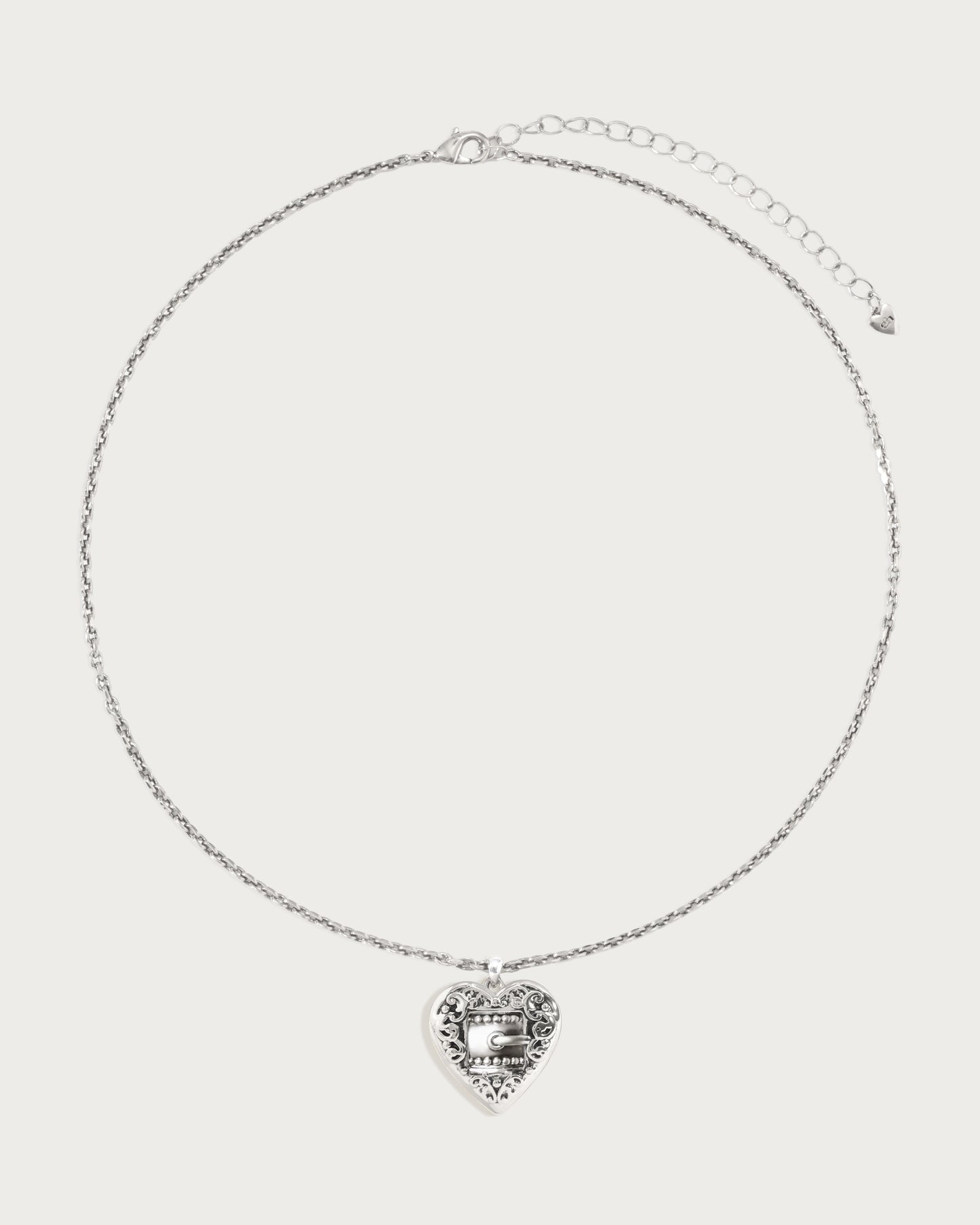 Belted Heart Necklace in Silver
