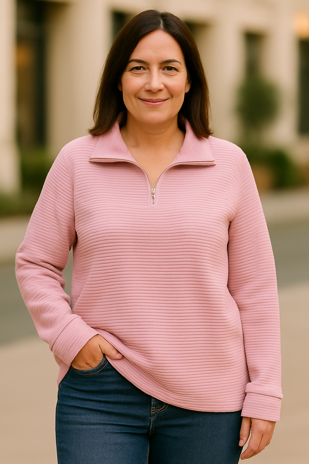Sweater with zipper