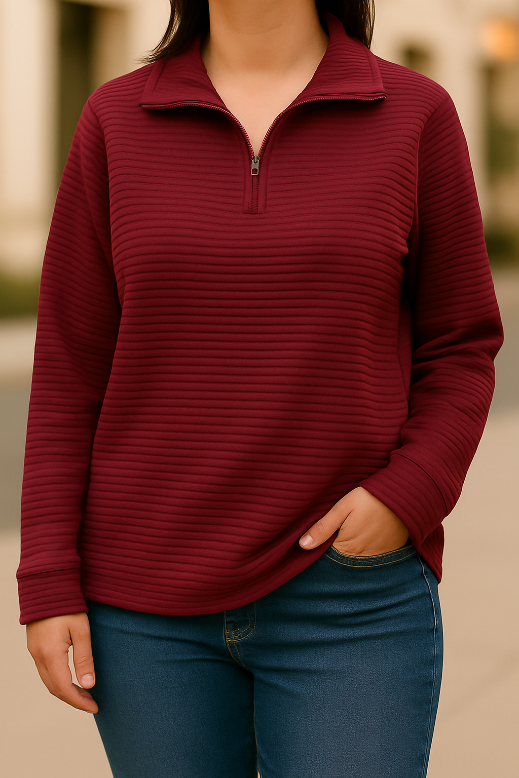 Sweater with zipper
