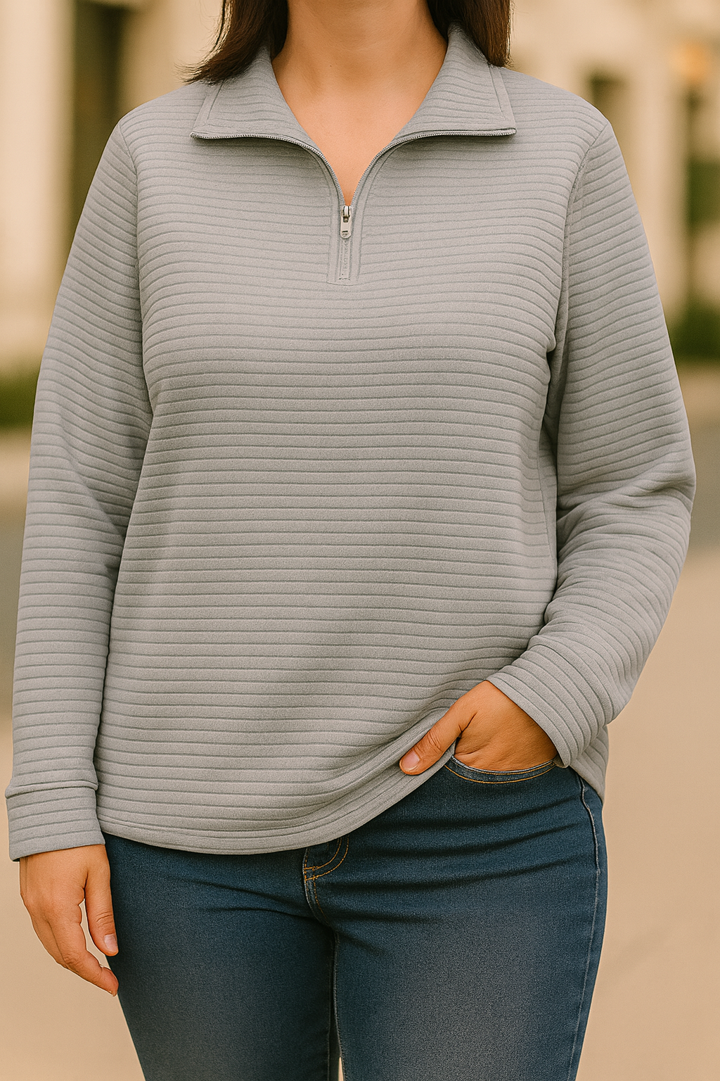 Sweater with zipper