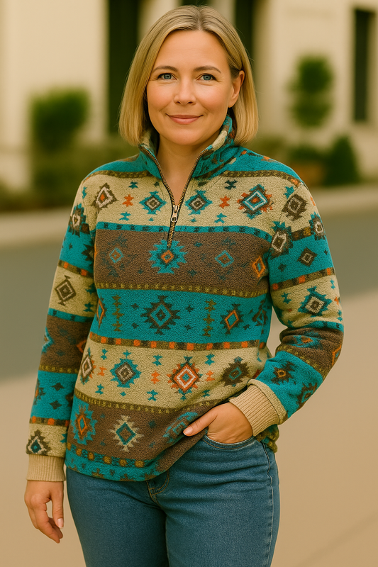 Aztec Sweater with Zipper