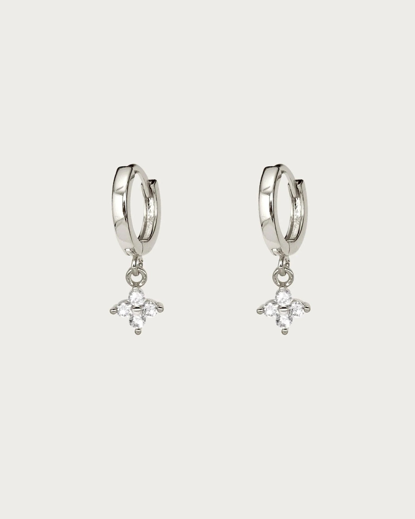 Clover Mini Hoop Earrings in Silver