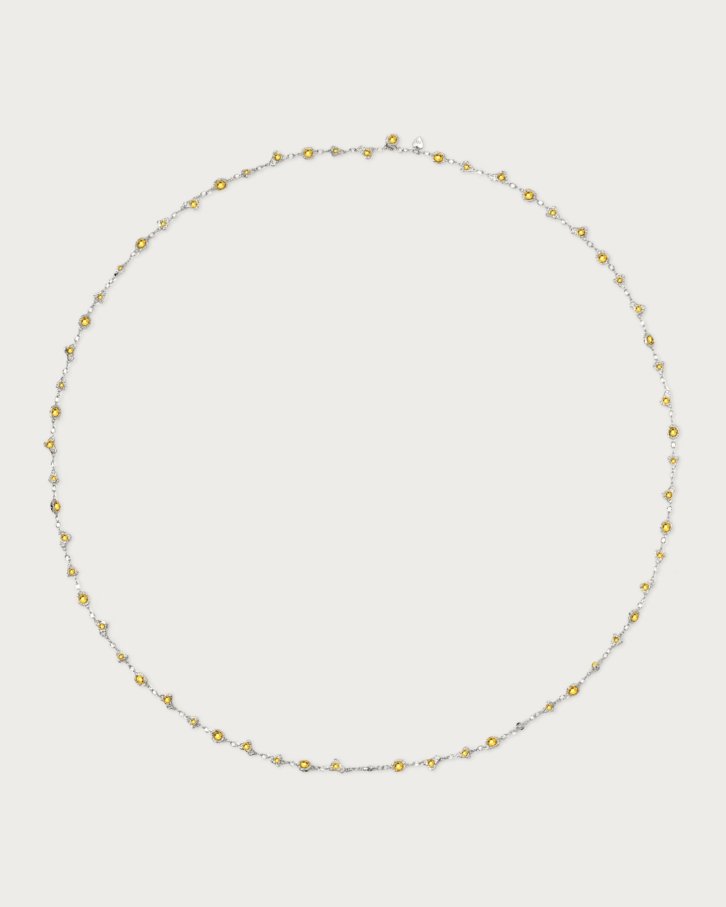 Lemon Crystal Long Chain in Silver