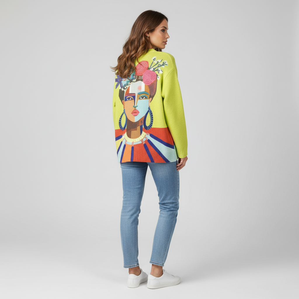 Cardigan with face