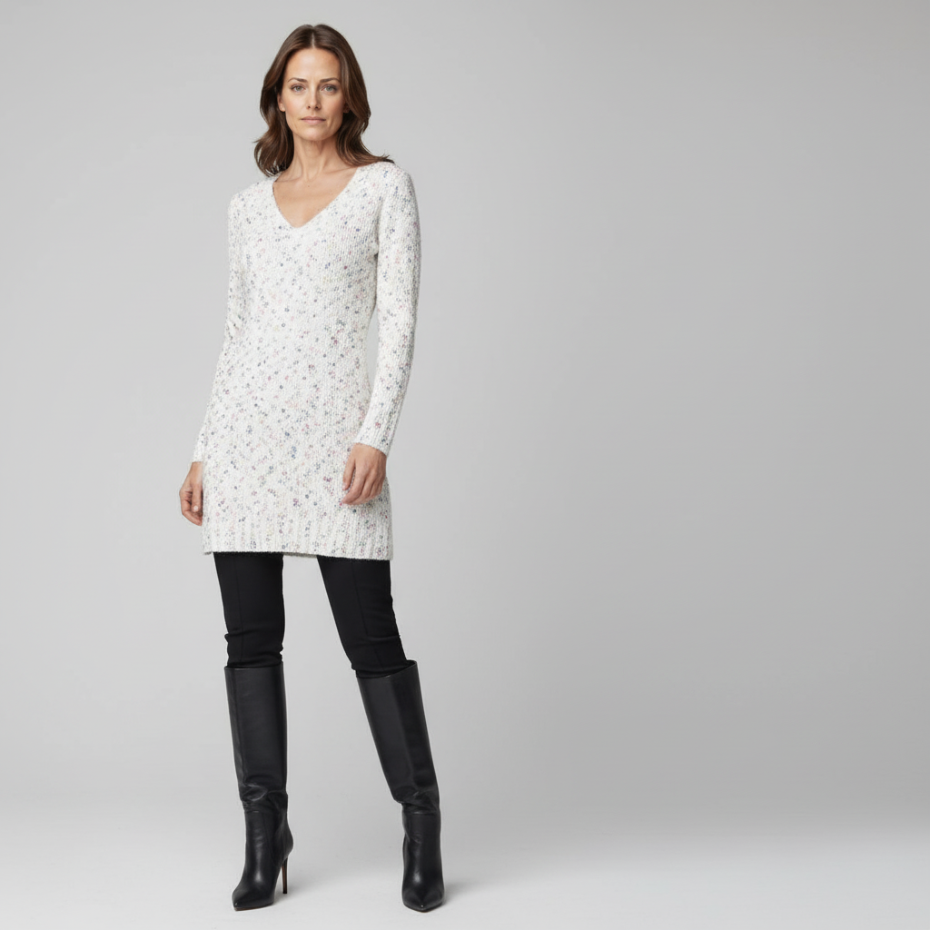 Knitwear dress with spickels