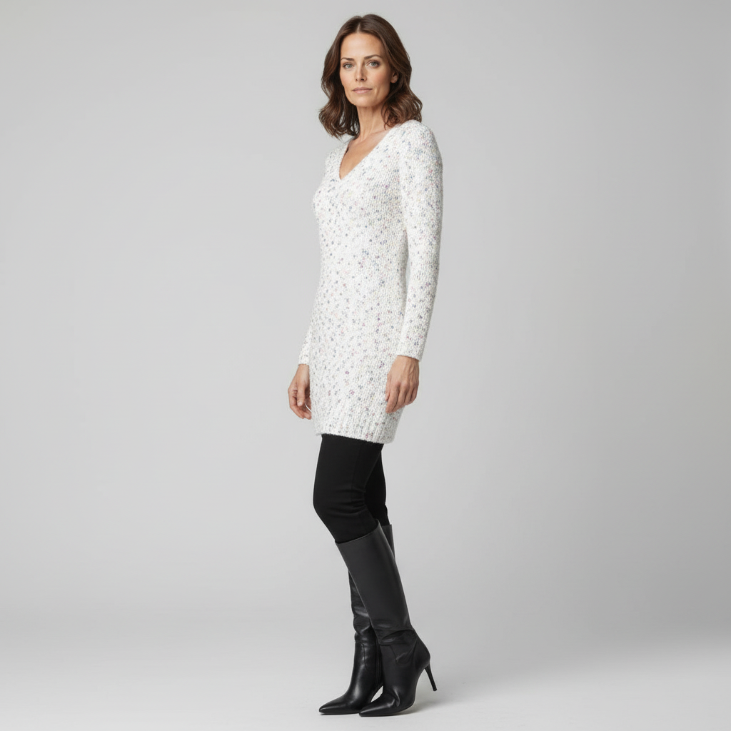 Knitwear dress with spickels