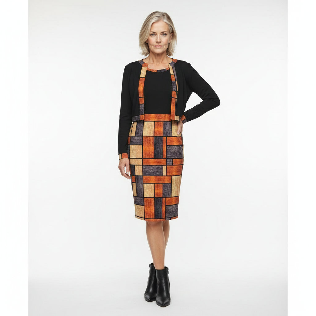 Dress with short cardigan set