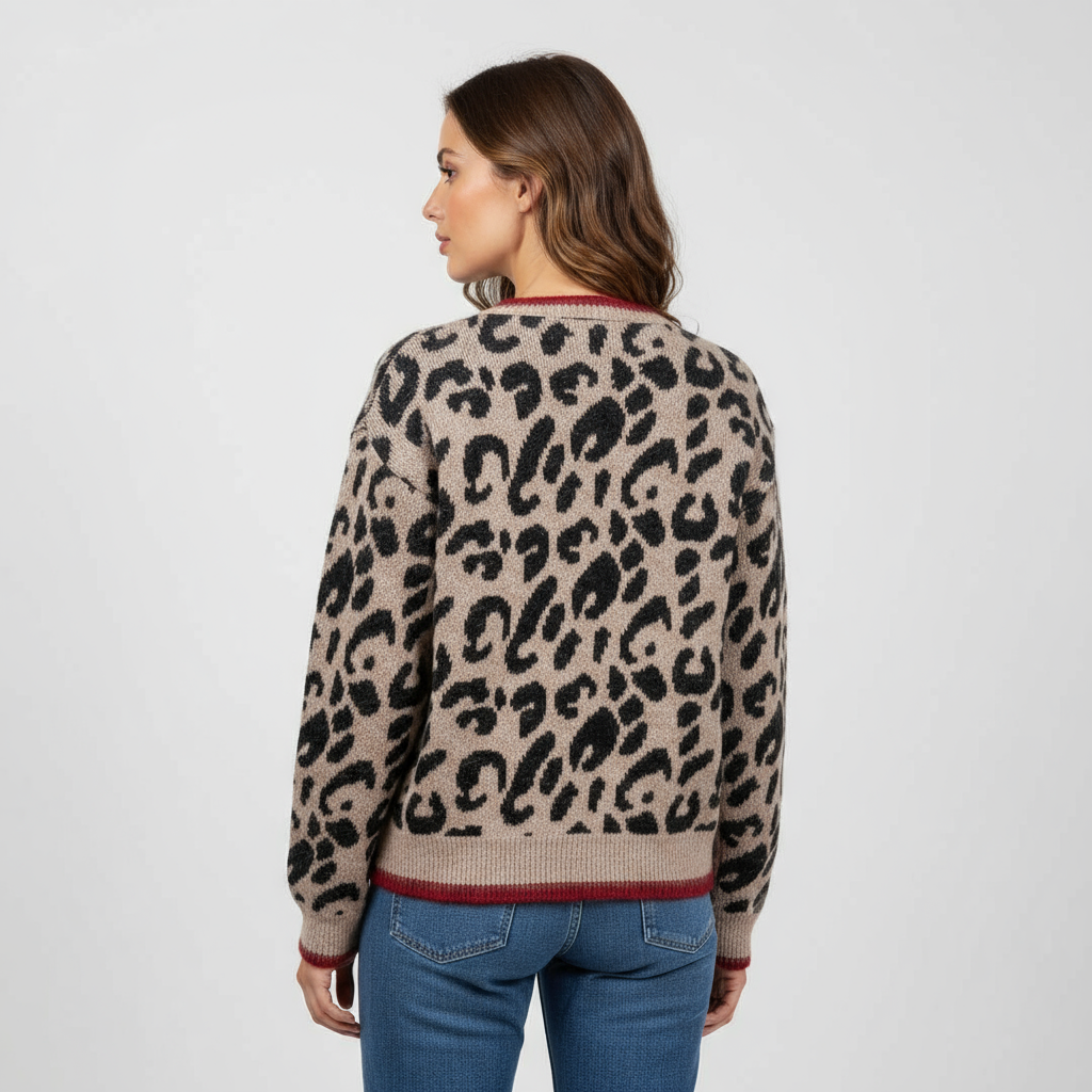 Cardigan with panterprint