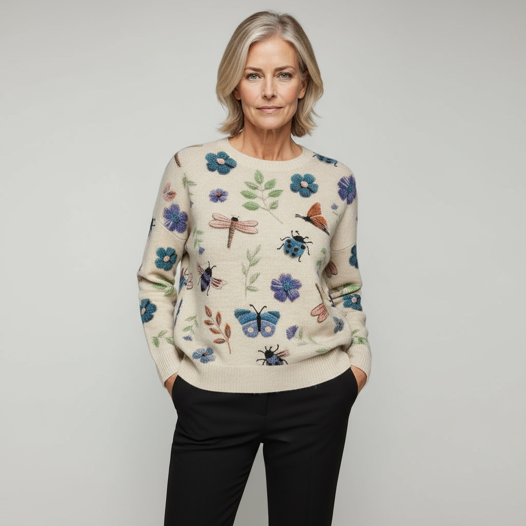 Butterfly flower sweater