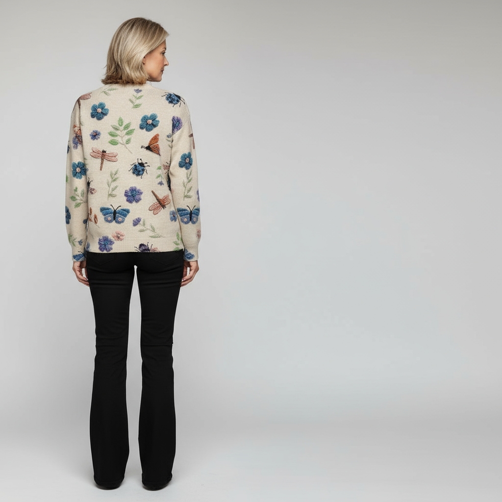 Butterfly flower sweater