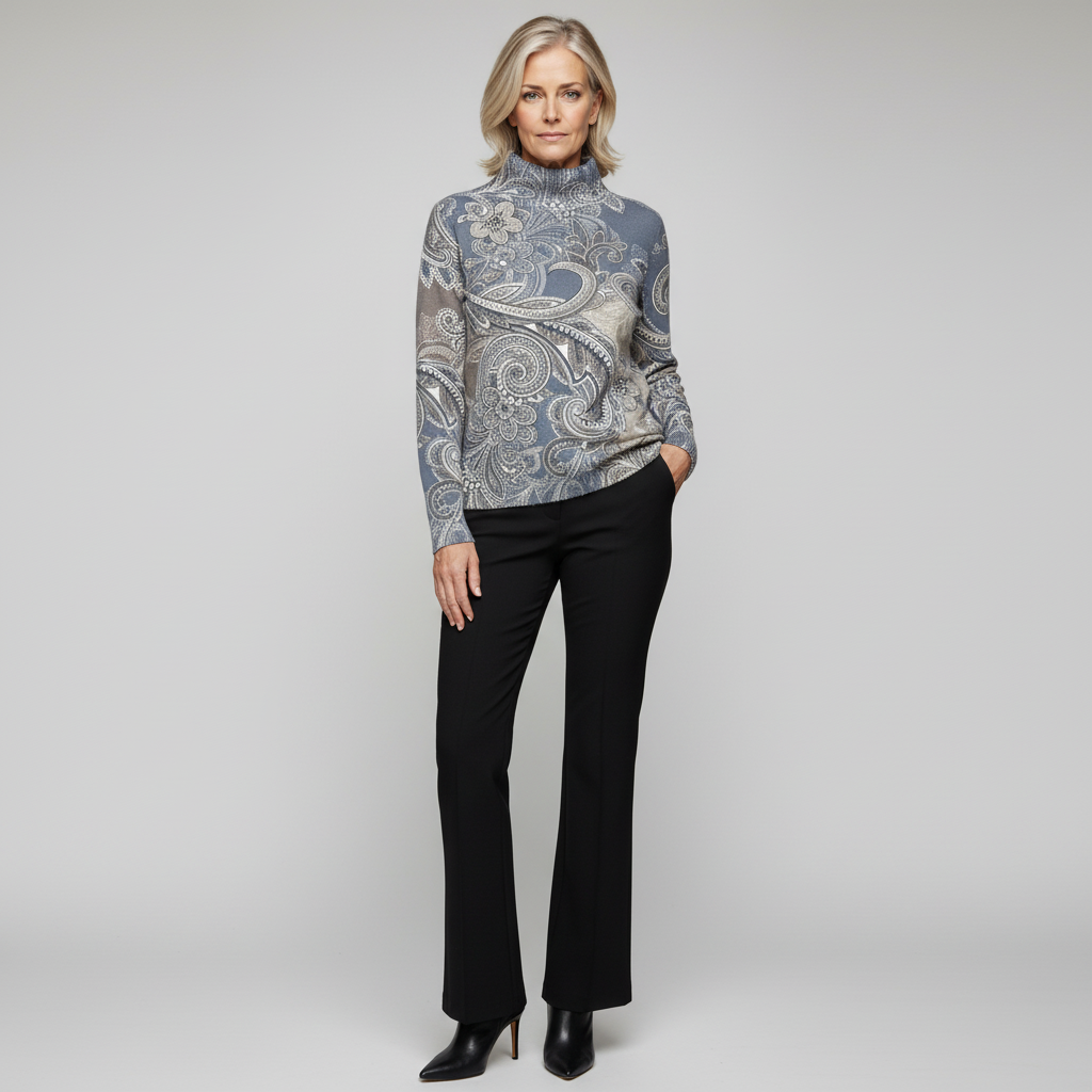 Turtleneck with paisley