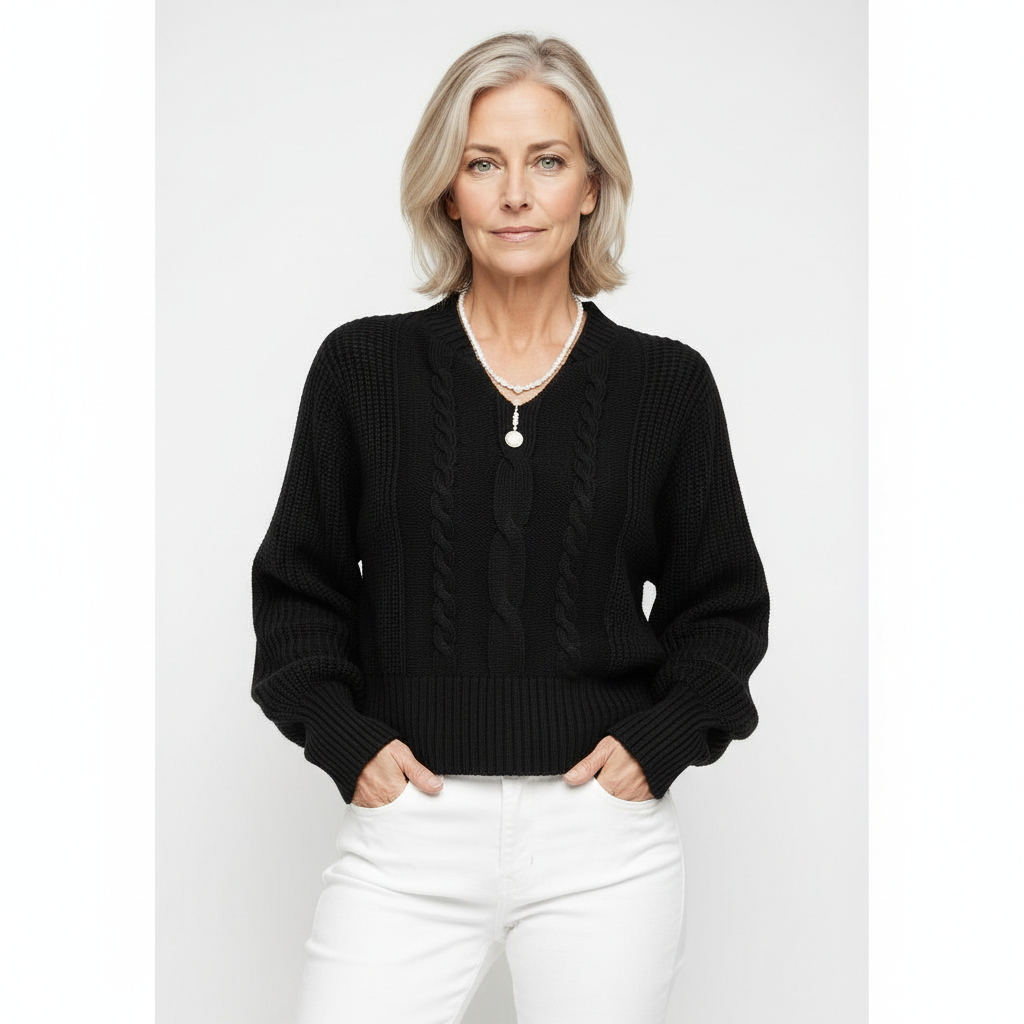 Sweater with balloon sleeves