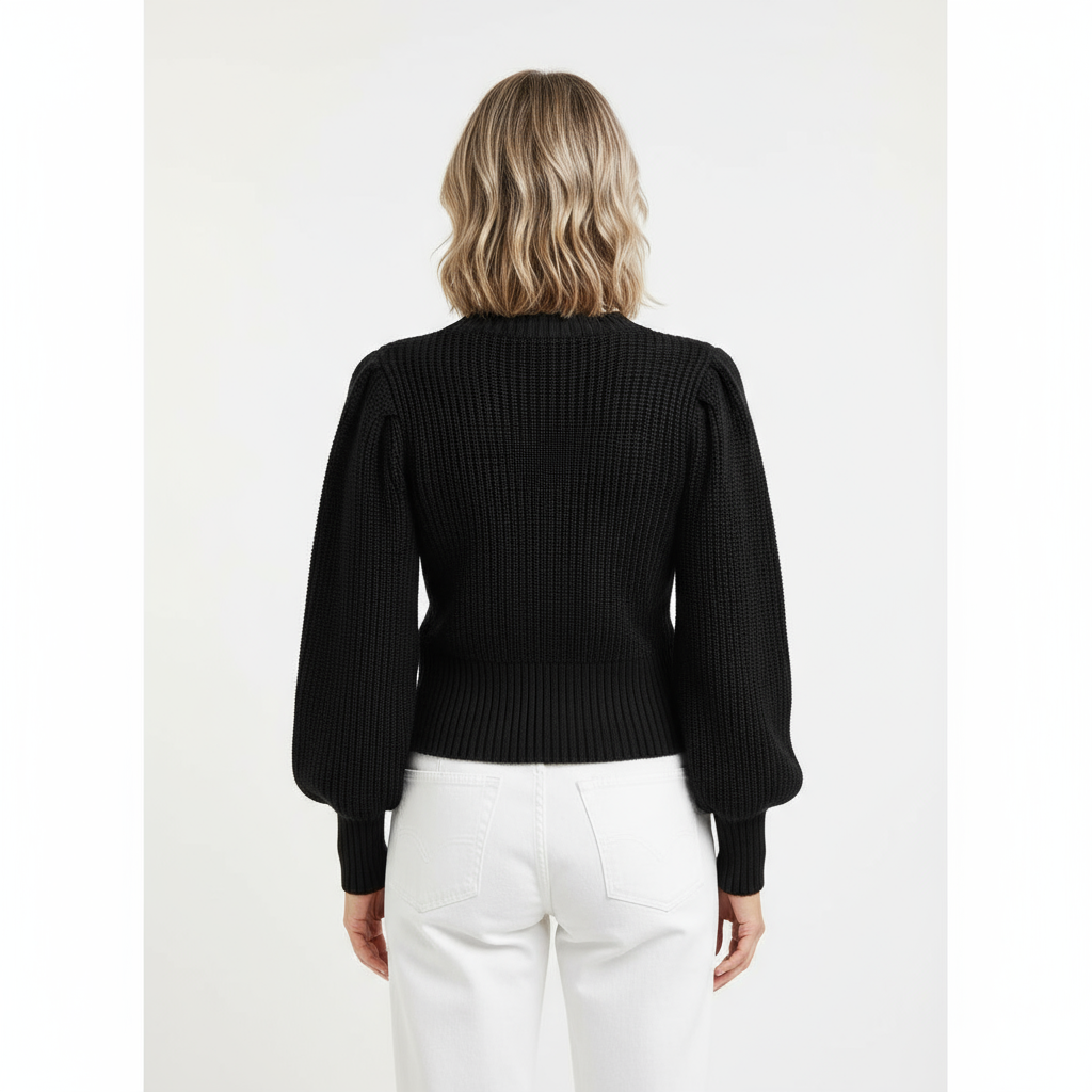 Sweater with balloon sleeves