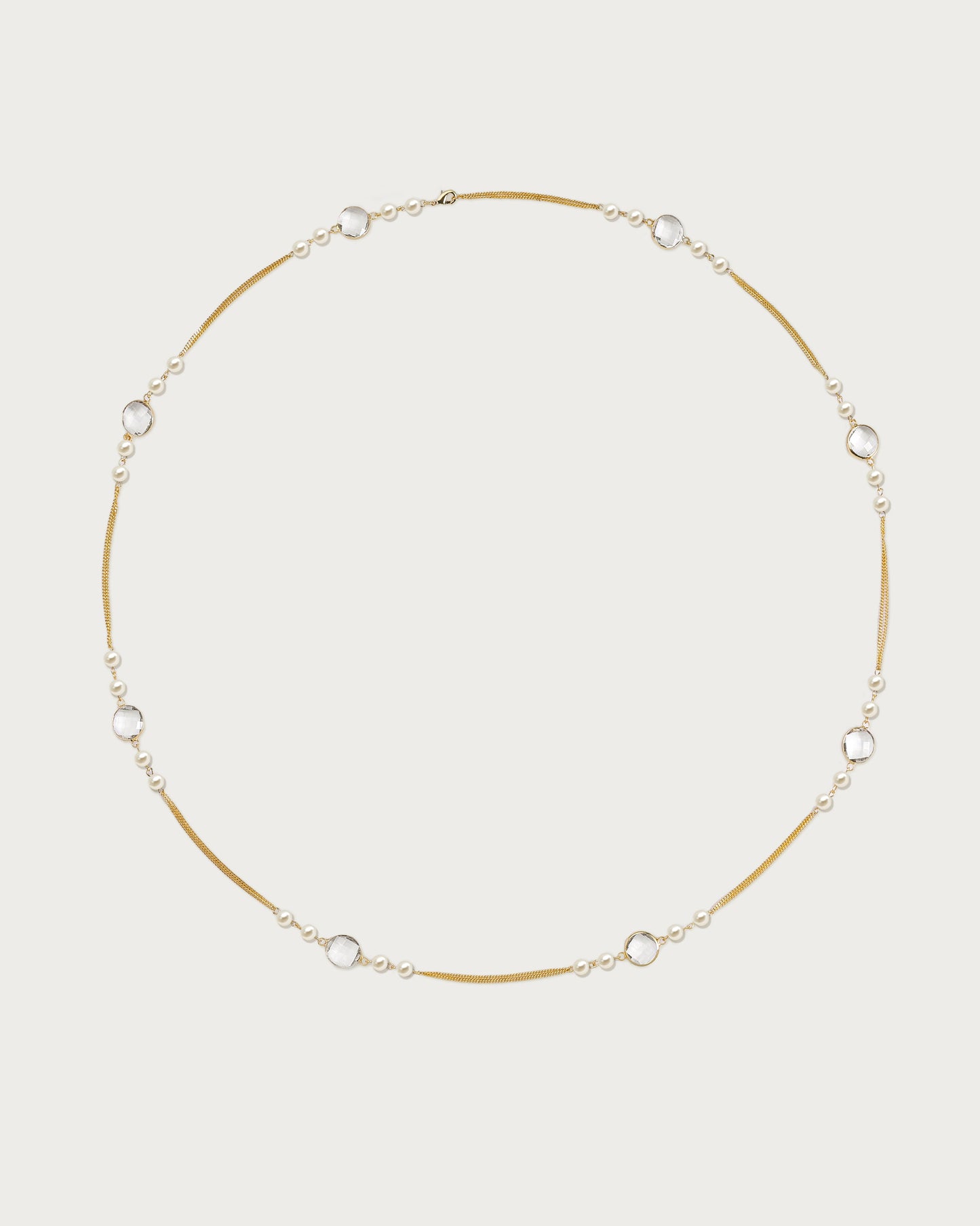 Pearl Cascade Long Station Necklace