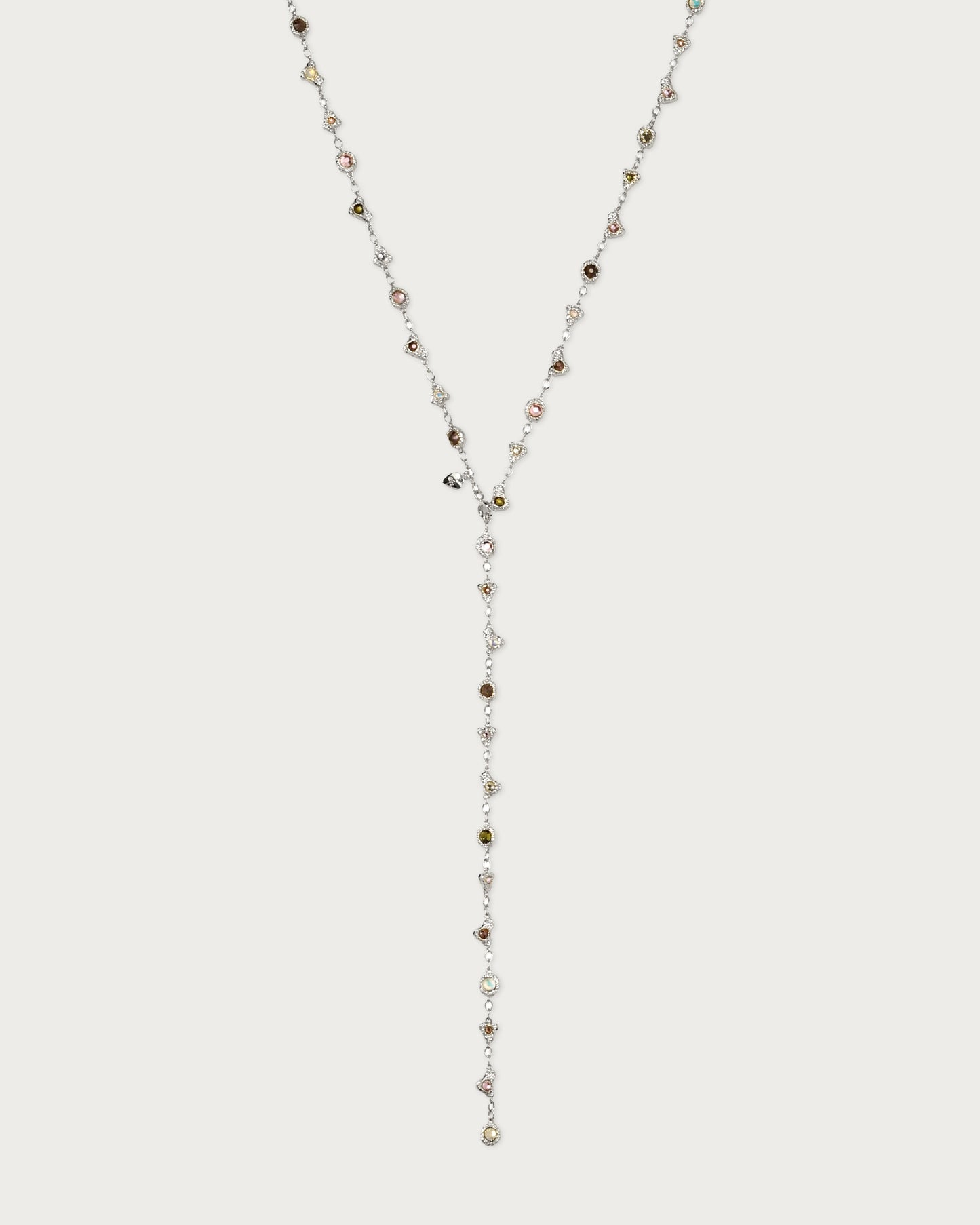 Prism Crystal Long Chain In Silver