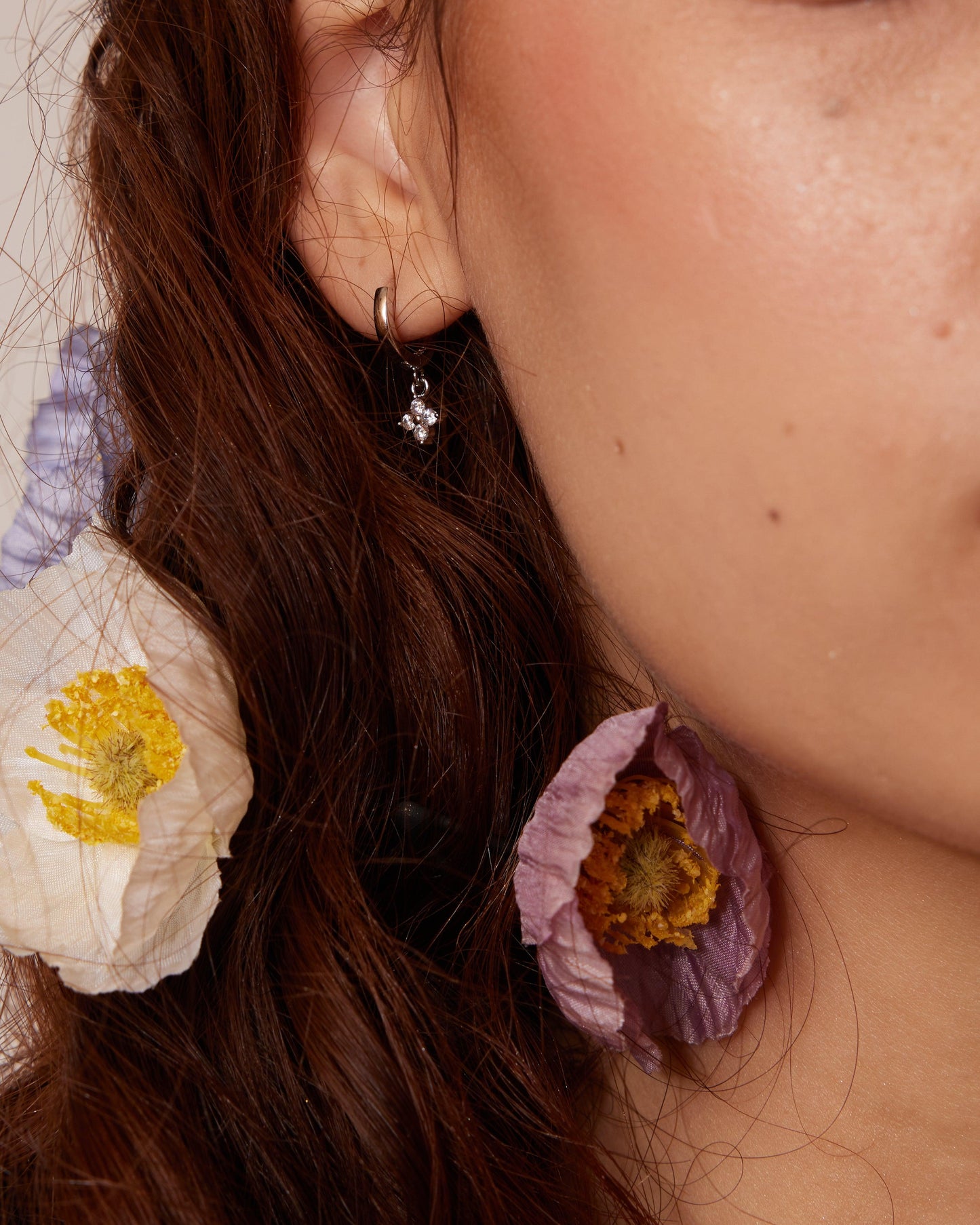 Clover Mini Hoop Earrings in Silver
