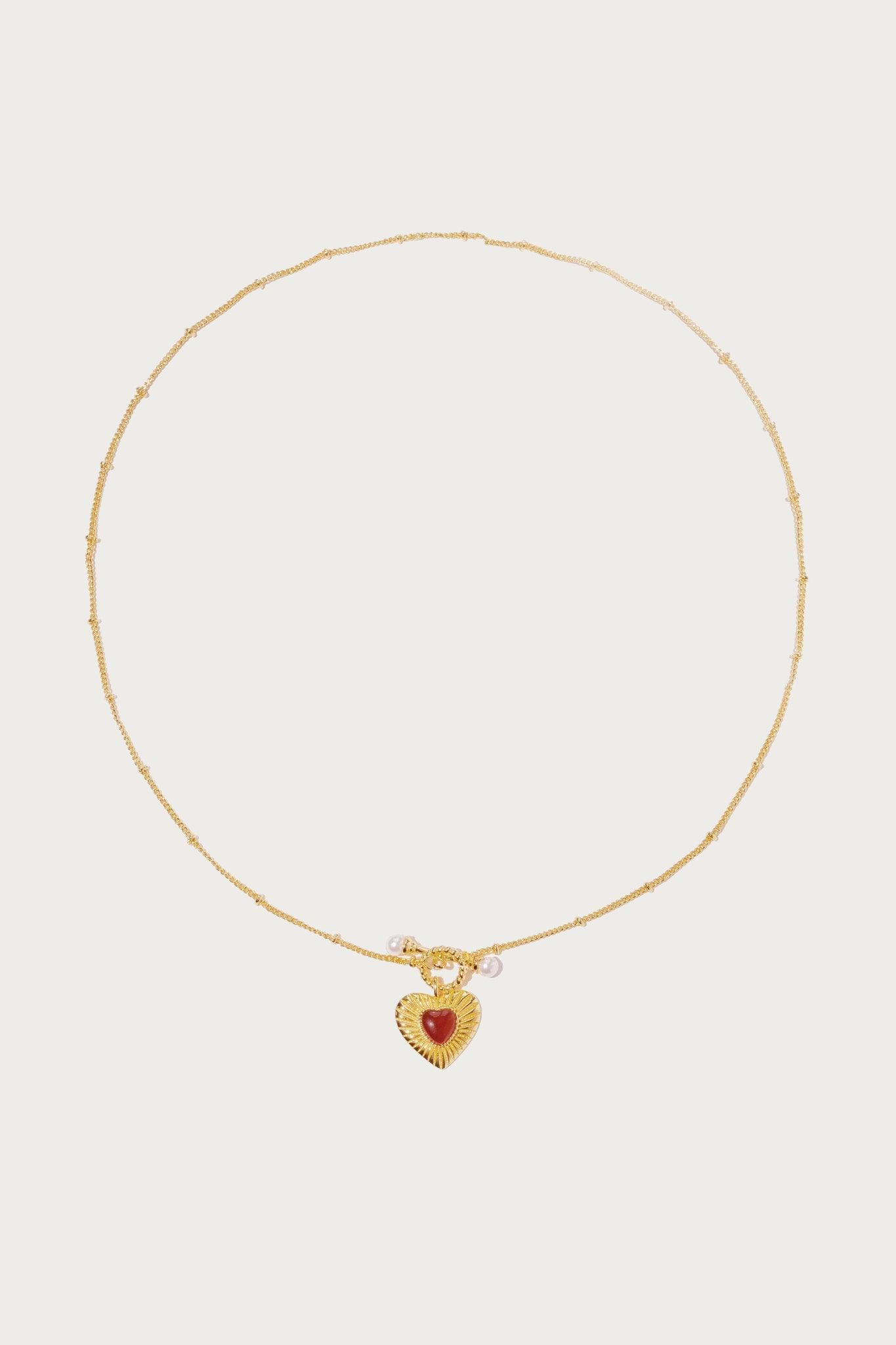 Helena Carnelian Heart Necklace