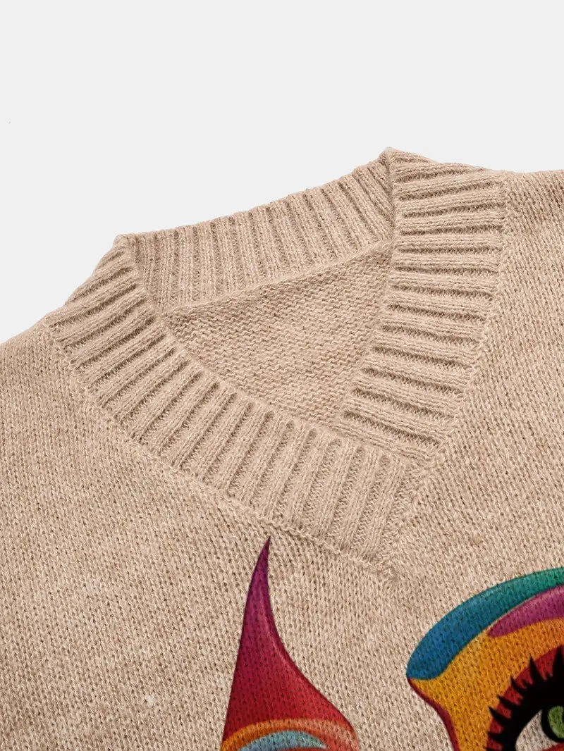 Sweater with art face