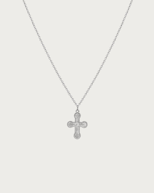 Mini Cross Pendant Necklace in Silver
