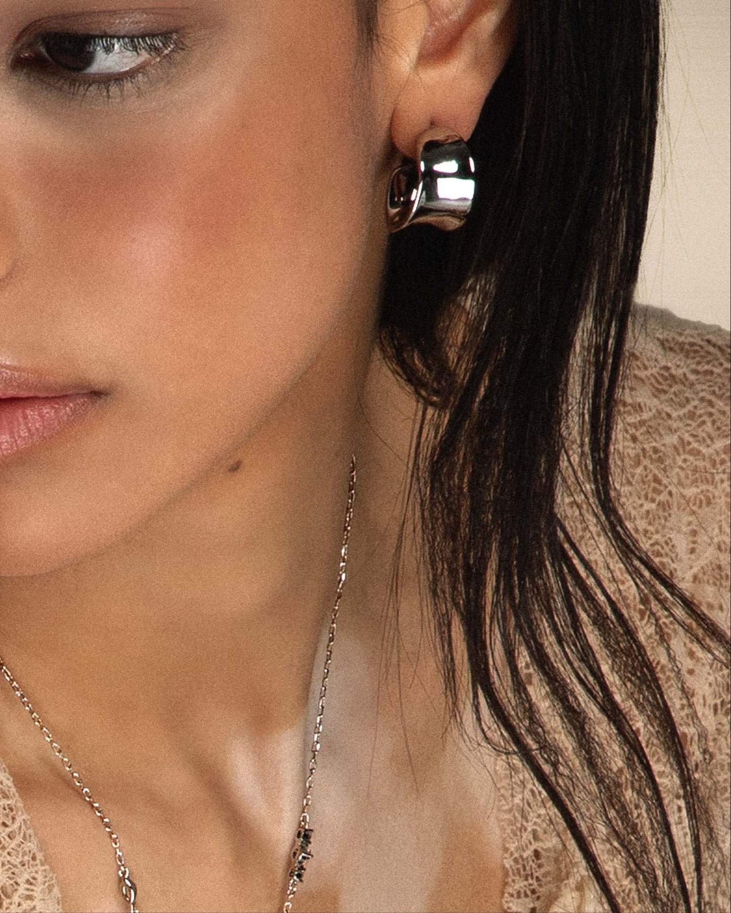 Chunky Flowy Hoop Earrings