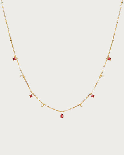 Elysee Necklace in Garnet Red