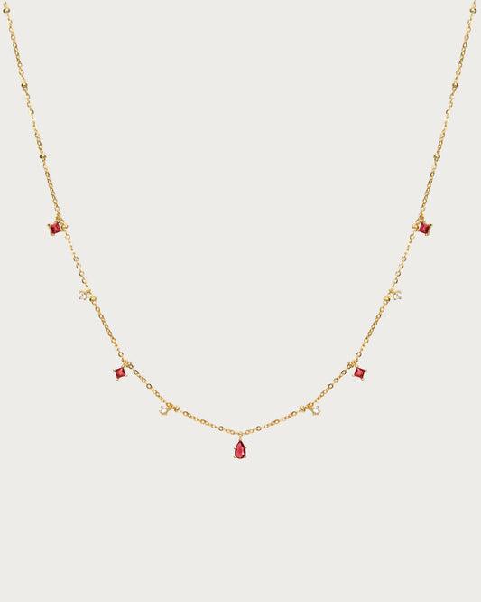Elysee Necklace in Garnet Red