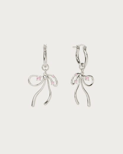 The Miffy Earrings in Pink Silver