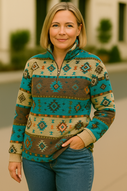 Aztec Sweater with Zipper