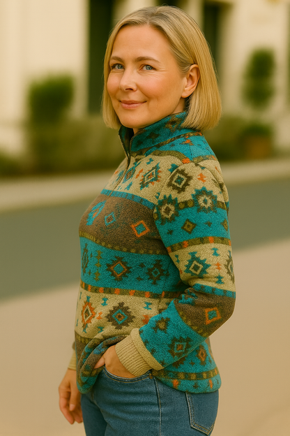 Aztec Sweater with Zipper