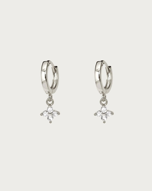 Clover Mini Hoop Earrings in Silver