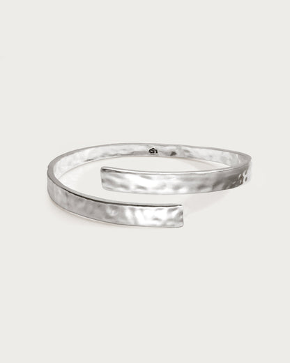 Hammered Arm Cuff in Silver