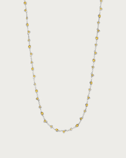 Lemon Crystal Long Chain in Silver