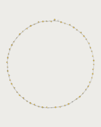 Lemon Crystal Long Chain in Silver