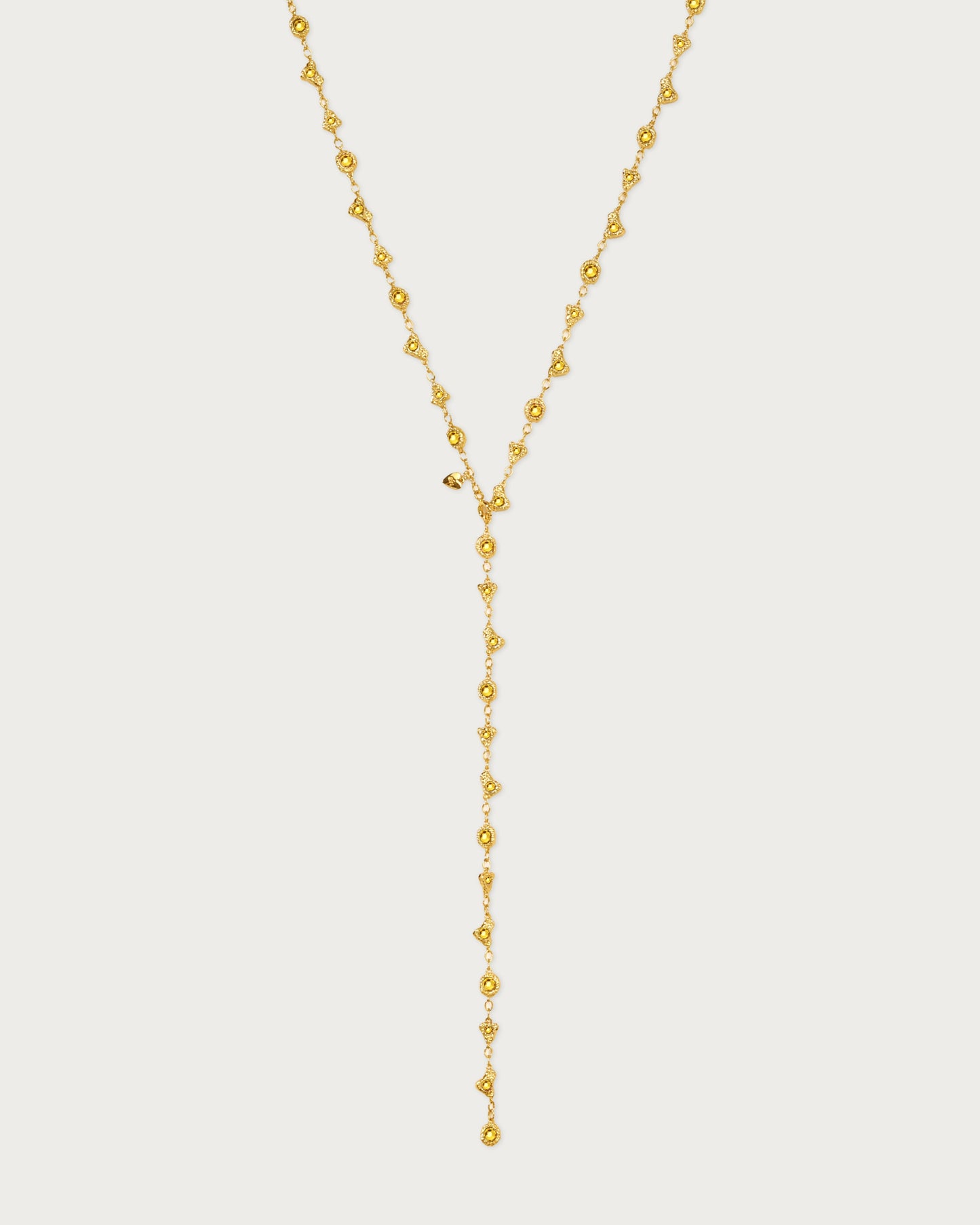 Lemon Crystal Long Chain in Silver