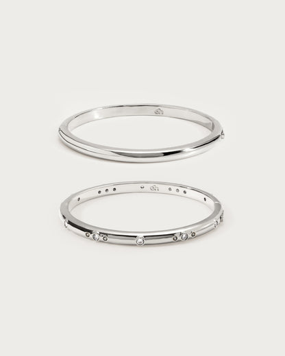 Dustlight Bangle Set in Silver