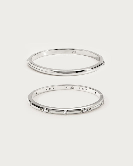 Dustlight Bangle Set in Silver