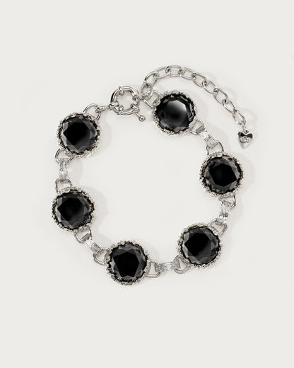 Midnight Quartz Bracelet in Silver