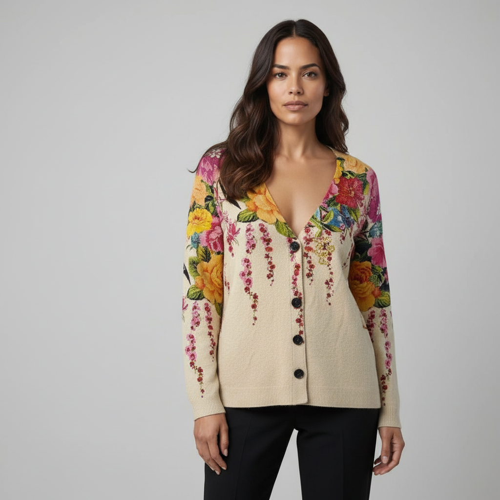 Cardigan with flowers