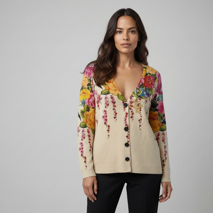 Cardigan with flowers