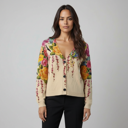 Cardigan with flowers