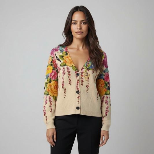 Cardigan with flowers