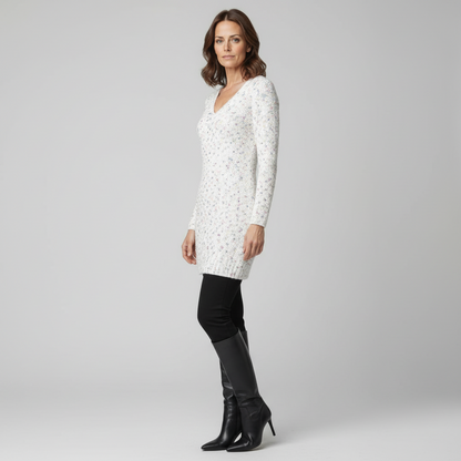 Knitwear dress with spickels