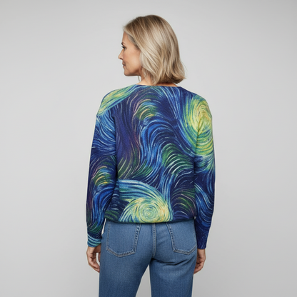 Sweater with blue print