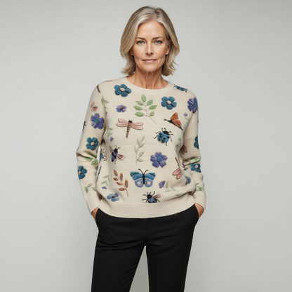 Butterfly flower sweater